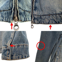 DIESEL ディーゼル D-ROHE ジップアップ デニムジャケット インディゴ 袖刺繡ロゴ Size M 福生店