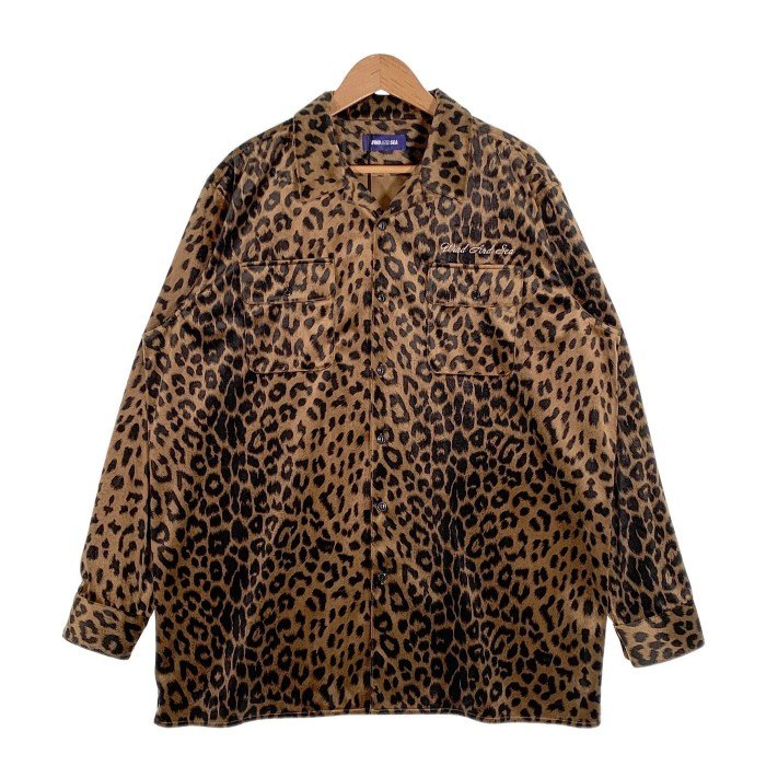 WIND AND SEA ウィンダンシー 24SS Brushed Leopard Open Collar Shirt ブラッシュ レオパード  オープンカラーシャツ ブラウン Size XL 福生店