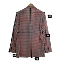Brooks Brothers ブルックスブラザーズ ウール チェック柄 2B テーラードジャケット レッド ネーム入り Size 42R 福生店