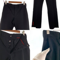 PRADA SPORT プラダスポーツ フレア ナイロンスラックス 裾ファスナー ブラック Size 46 福生店