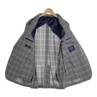 Brooks Brothers ブルックスブラザーズ ウール チェック柄 2B テーラードジャケット グレー REDA SUPER 110’S イタリア製 ネーム入り 薄手 Size 42R 福生店