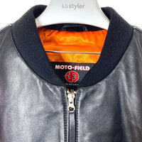 MOTO FIELD モトフィールド MF-LJ131N MA-1 パット入 シングルライダース ラムレザー ジャケット ブラック size3L 瑞穂店