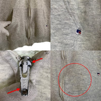 90`s RUSSELL ATHLETIC ラッセルアスレチック USA製 ジップアップ フーディー パーカー グレー Size L 福生店