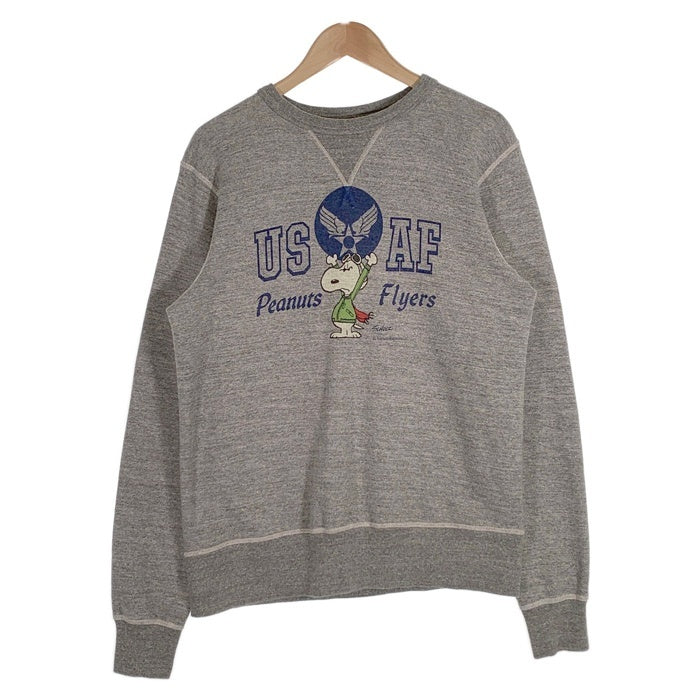 BUZZ RICKSON’S バズリクソンズ USAF スヌーピー プリント 前V クルーネックスウェットトレーナー ヘザーグレー BR69272  Size M 福生店