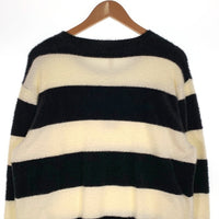 glamb グラム ナイロン ボーダーニット クルーネックセーター ホワイト ブラック GB16AT/KNT12 Size 4 福生店