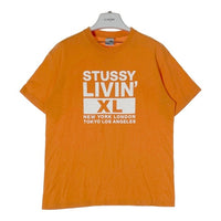 STUSSY ステューシー 紺タグ USA製 シングルステッチ LIVIN XL Tシャツ オレンジ sizeM 瑞穂店