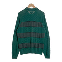 SUPREME シュプリーム 21AW Knit Stripe L/S Polo コットンニット ストライプ ロングスリーブポロシャツ グリーン Size M 福生店