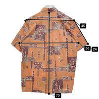 SUN SURF サンサーフ SS31195 干支総柄 ボタンダウン 半袖シャツ オレンジ sizeM※襟汚れあり 瑞穂店