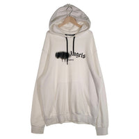Palm Angels パームエンジェルス Paris Sprayed Logo Hoodie ロゴスプレープリント プルオーバースウェットパーカー ホワイト PMBB003S20636057 Size XXL 福生店
