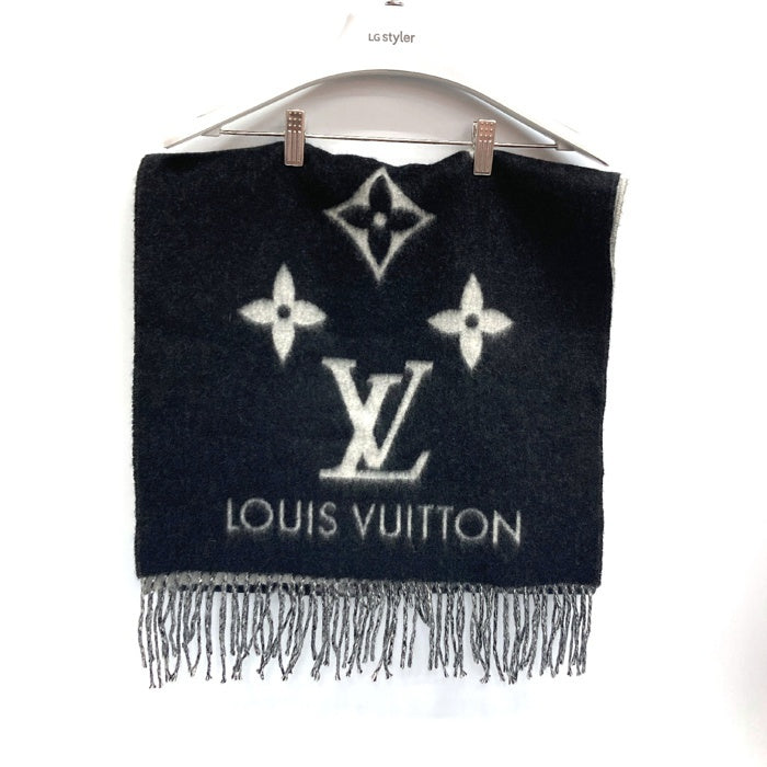 LOUIS VUITTON ルイヴィトン 401486 モノグラム柄 エシャルプ レイキャビック 大判 マフラー カシミヤ ブラック 瑞穂店