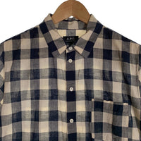 A.P.C. アーペーセー コットン リネン チェックシャツ 半袖 Size M 福生店