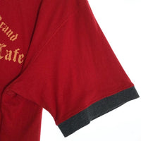 90-00's Hard Rock Cafe ハードロックカフェ プリント リンガーTシャツ レッド ブラック Size L 福生店