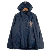 70's Champion チャンピオン ナイロン コーチジャケット フード INDIANA STATE プリント ボアライナー ネイビー Size L 相当 福生店