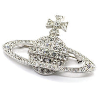 Vivienne Westwood ヴィヴィアンウエストウッド BAS RELIEF BROOCH オーブ ブローチ ピン シルバー 真鍮 ジルコニア 福生店