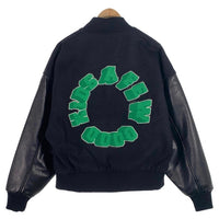 a few Good kids アフューグッドキッズ サークルワッペン ウール 袖フェイクレザー スタジャン ブラック Size S 福生店