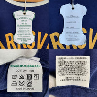 WAREHOUSE ウェアハウス CLARKS VILLE 半袖 Tシャツ ネイビー 4059 Size L 福生店