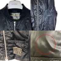 STUSSY ステューシー 2005 袖刺繍 背面マーメイド刺繍 ナイロンジャケットブラック sizeS 瑞穂店