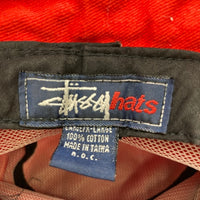 STUSSY HATS ステューシー 90's ロゴ刺繍 バケットハット レッド sizeL/XL 瑞穂店