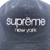 SUPREME シュプリーム Classic Logo Corduroy 6-Panel クラシックロゴ コーデュロイ 6パネルキャップ ブラック 福生店