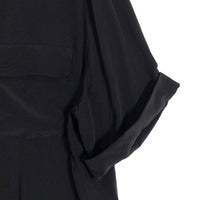 EQUIPMENT エキプモン オープンカラー シルクシャツ ブラック フラップポケット Q937-TP03881 Size L 福生店