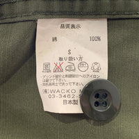 WACKO MARIA ワコマリア ミリタリーシャツ 半袖 オリーブ チェーン刺繡 ワッペン Size S 福生店