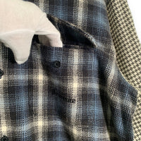 SUPREME シュプリーム Houndstooth Plaid Flannel Shirt 長袖 プレイド フランネル シャツ ブルー グレー Size M 福生店