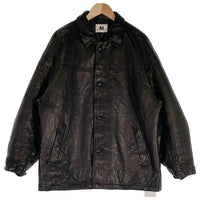 M エム used wash leather car coat ユーズドウォッシュ レザーカーコート ジャケット 中綿 ブラック M-JK-07 Size F 福生店