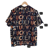 SUPREME シュプリーム 18SS Alphabet Silk Shirt アルファベット シルクシャツ オープンカラー 半袖 ブラック Size XL 福生店