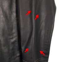 FORCES JACKETS Leather NAVY PEA COAT レザーネイビーピーコート ブラック ボタン1個欠品 Size L 福生店