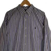 Ralph Lauren ラルフローレン CUSTOM FIT マルチストライプ ボタンダウンシャツ パープル ブルー Size XL 福生店