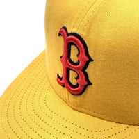90's New Era ニューエラ MLB ボストン・レッドソックス 59FIFTY ベースボールキャップ マスタード ウール USA製 Size 7 3/8 (58.7cm) 福生店