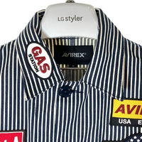 AVIREX アヴィレックス 783-3152010 ANTIFOULING COVERALL JACKET アンチフォーリングカバーオール ストライプ ネイビー sizeM 瑞穂店
