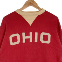 WAREHOUSE ウエアハウス OHIO 両V クルーネックスウェットトレーナー フェルトワッペン レッド Size 42 福生店