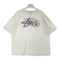 STUSSY ステューシー ロゴパープルTシャツ 黒タグ ホワイト sizeXL 瑞穂店