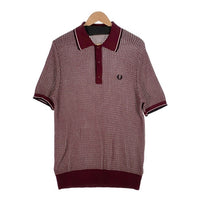 FRED PERRY フレッドぺリー アクリル コットン ニットポロシャツ ボルドー Size 42 福生店