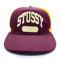 90's 00's STUSSY ステューシー STUSSY HATS メッシュ キャップ バーガンディー イエロー 福生店