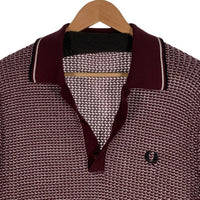 FRED PERRY フレッドぺリー アクリル コットン ニットポロシャツ ボルドー Size 42 福生店