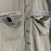 70's U.S.ARMY 米陸軍 OG-507 ユーティリティシャツ オリーブ 77年会計 Size L 相当 福生店