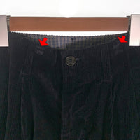 80's STUSSY ステューシー 2タック 太畝コーデュロイ テーパードスラックス パンツ ブラック USA製 黒タグ Size 29 福生店