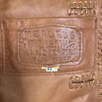 MEALEY'S PITIC LEATHER ミレイズピティックレザー ビーズ刺繍 フリンジ ベージュ size42 瑞穂店