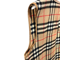 Burberry's バーバリー ノバチェック コートライナー ベスト ウール イングランド製 ファスナー ベージュ Size - 瑞穂店