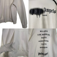 Palm Angels パームエンジェルス Paris Sprayed Logo Hoodie ロゴスプレープリント プルオーバースウェットパーカー ホワイト PMBB003S20636057 Size XXL 福生店