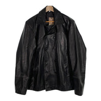 FORCES JACKETS Leather NAVY PEA COAT レザーネイビーピーコート ブラック ボタン1個欠品 Size L 福生店