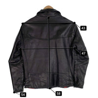 RALEIGH ラリー シープレザー ダブルライダースジャケット ブラック ロンジャン ライトニング型 6058 Size XS 福生店