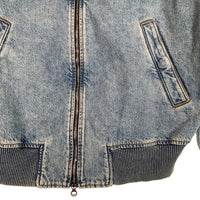 DIESEL ディーゼル D-VINZ Bomber Jacket ジョグデニム ボンバージャケット リブブルゾン ライトブルー 大谷翔平サテンワッペンカスタム Size S 福生店
