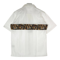 A BATHING APE アベイシングエイプ サルレオパードライン オープンカラーシャツ ホワイト sizeL※襟薄汚れあり★ 瑞穂店