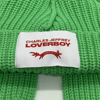 CHARLES JEFFREY LOVERBOY チャールズジェフリーラバーボーイ CHUNKY BEANIE RABBIT チャンキーリブビーニー ラビット グリーン コットン 福生店