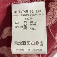 Needles ニードルズ MR240 S/S One-Up Shirt Papillon オープンカラーシャツ パピヨン柄 ジャガード織 ピンク sizeL 瑞穂店