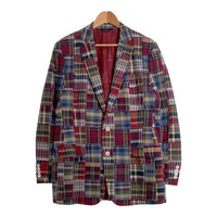 346 Brooks Brothers ブルックスブラザーズ コットン パッチワーク 2B テーラードジャケット マルチチェック Size US 42R 福生店