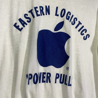 80-90's EASTERN LOGISTICS POWER PULL プリント リンガーTシャツ ホワイト ネイビー USA製 Size L 福生店